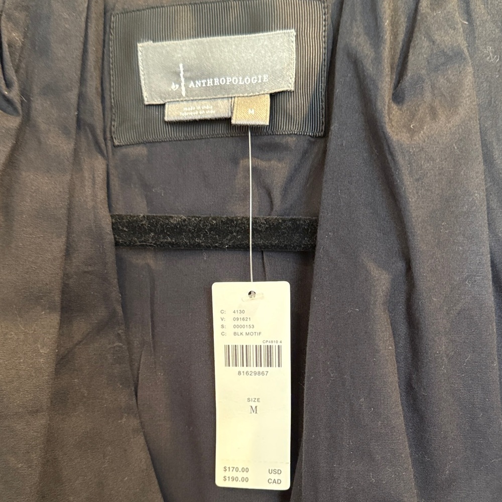 Anthropologie NWT The Tommie Black Midi Dress with Front Zip - still in stores. - Picture 6 of 7
